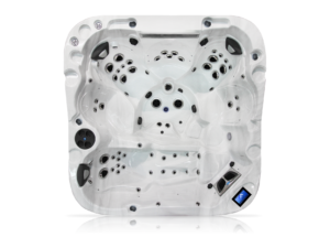 Coast Spas Luxury Apex Lounge Curve hot tub, top view