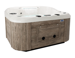 Coast Spas Omega Lounge Elite Curve hot tub, side view