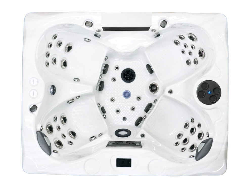 Coast Spas Opulence Omega Bench Curve Vlux hot tub, top view